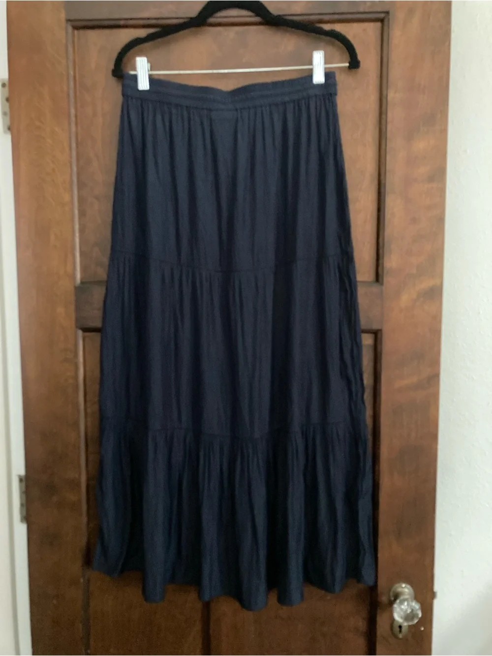 J. Jill Navy Tiered Midi Skirt
